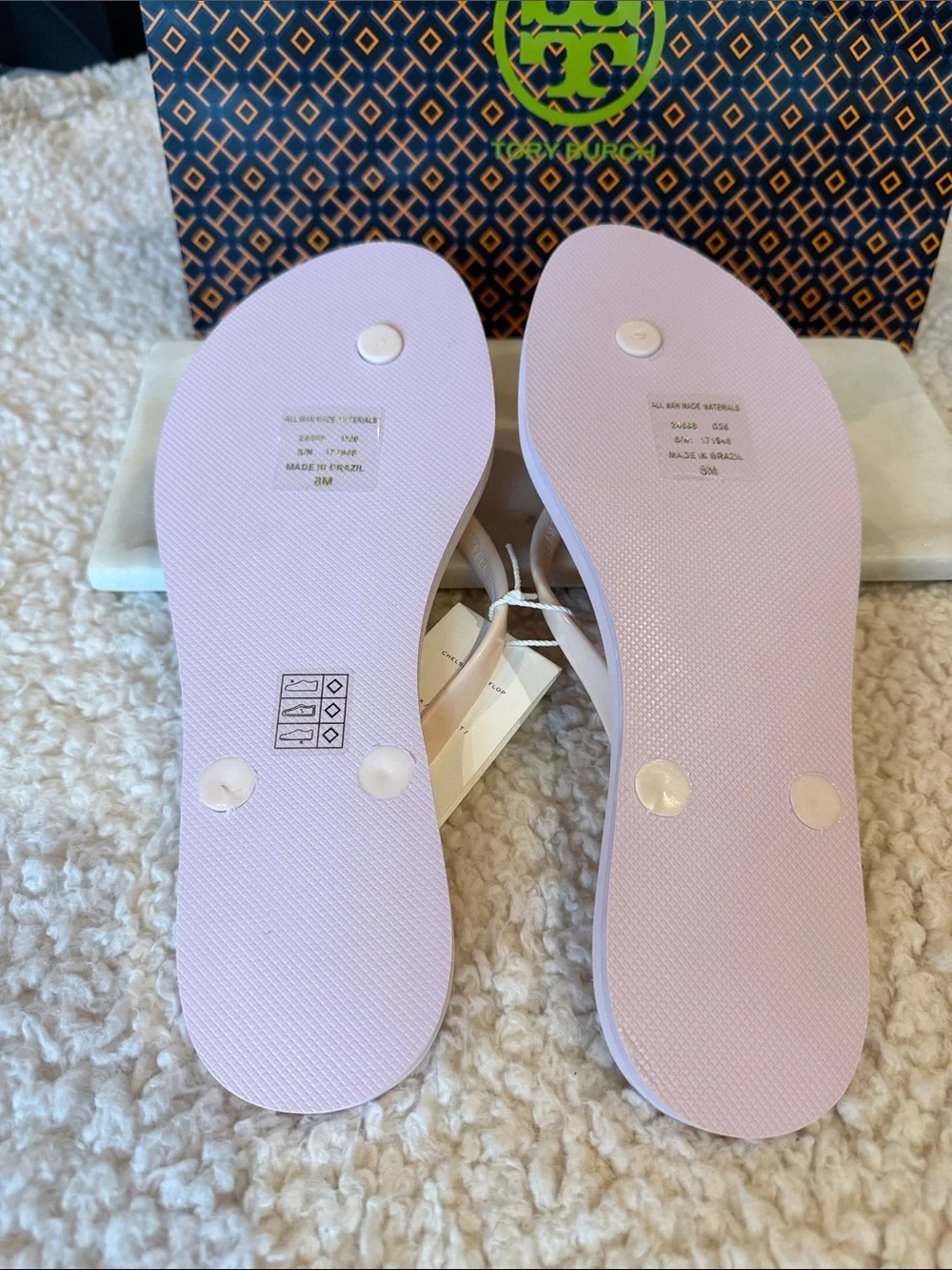 Tory Burch Pastel Pink Patterned Thong Sandals 💗